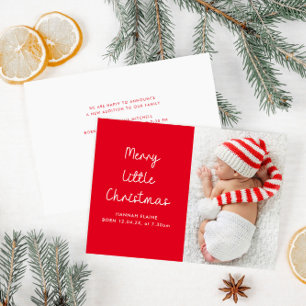 faire-part de naissance photo moderne de noël