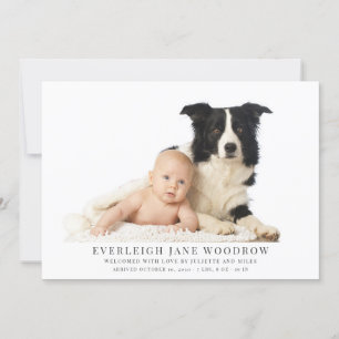 Faire-part de naissance photo moderne simple