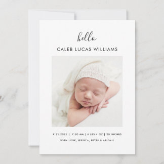 Faire-part de naissance photo moderne simple