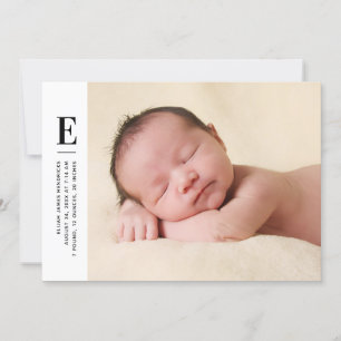 Faire-part de naissance photo Monogram Boys