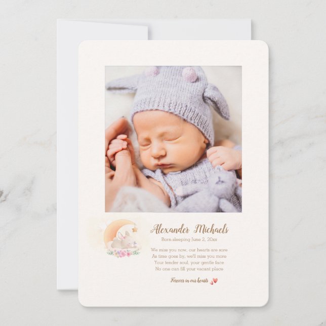 Faire-part de naissance photo Né dormant (Devant)