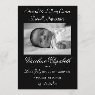 Faire-part de naissance photo noir et blanc