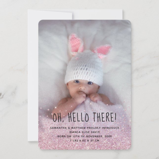 Faire-part de naissance photo Ombre Parties scinti (Devant)