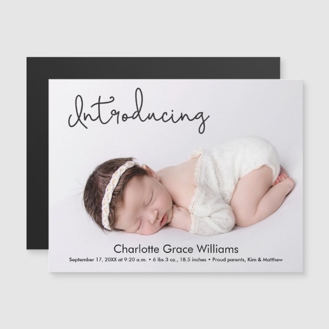 Faire-part de naissance photo personnalisée pour b (Devant / Derrière)