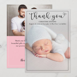 Faire-part de naissance photo Pink Baby Girl 2