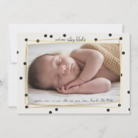 Faire-part de naissance photo Polkadot moderne
