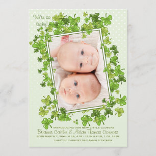 Faire-part de naissance photo pour bébé St. Patric