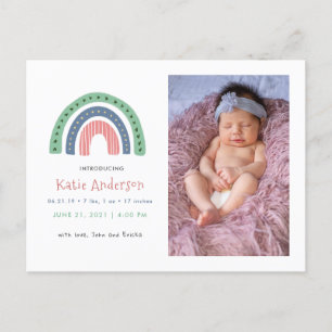 Faire-part de naissance photo Rainbow moderne et c