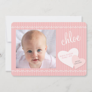 Faire-part de naissance photo rose de Baby Sweethe
