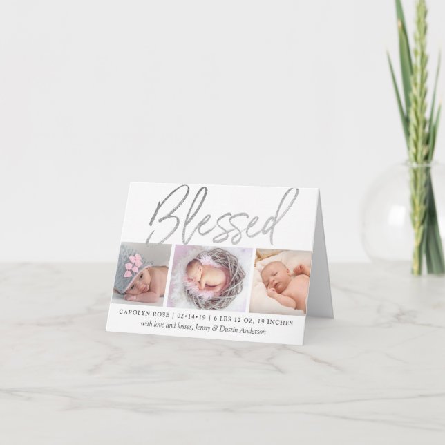 faire-part de naissance photo Silver Foil 3 (Devant)