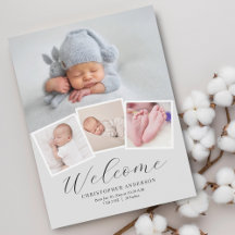 Faire-part de naissance photo simple moderne bébé