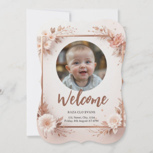 Faire-Part de Naissance Photo Simple Moderne Fille