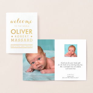 FAIRE-PART DE NAISSANCE photo simple pile de texte