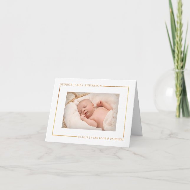 Faire-part de naissance photo Simply Chic Gold Foi (Devant)