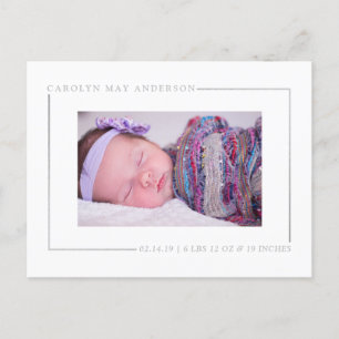Faire-part de naissance photo Simply Chic Silver F