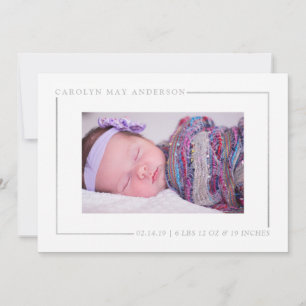 Faire-part de naissance photo Simply Chic Silver F