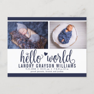 Faire-part de naissance Photo Stat annonce Bonjour