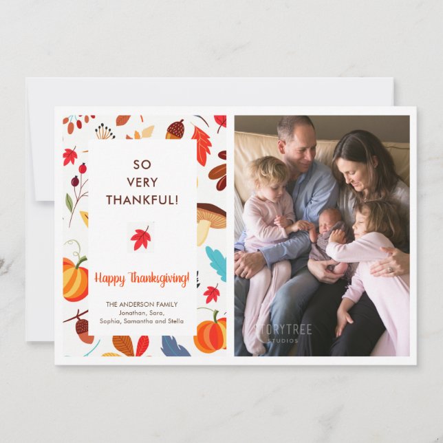 Faire-part de naissance photo Thanksgiving automne (Devant)