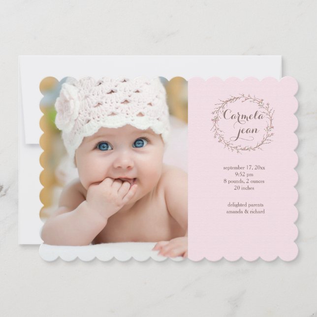 Faire-part de naissance photo Tiny Buds (Devant)