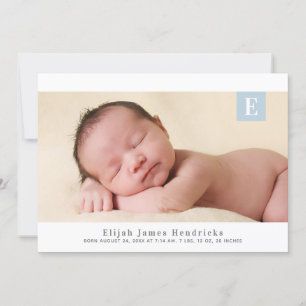 Faire-part de naissance photo traditionnel Monogra