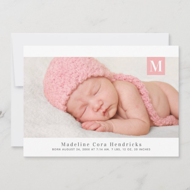 Faire-part de naissance photo traditionnelle de fi (Devant)