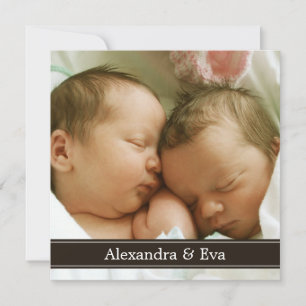 Faire-part de naissance photo Twin Baby