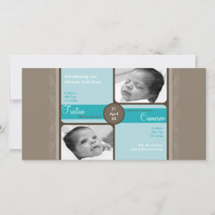 Faire-part de naissance PHOTO TWINS :: chéri 3L