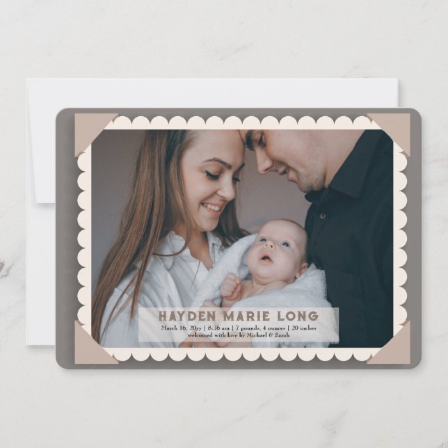 Faire-part de naissance photo vintage (Devant)