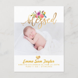 Faire-part de naissance PixDezines/Aquarelle flora