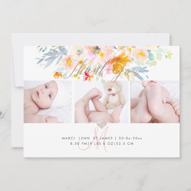 Faire-part de naissance PixDezines+Merci de douche (Devant)