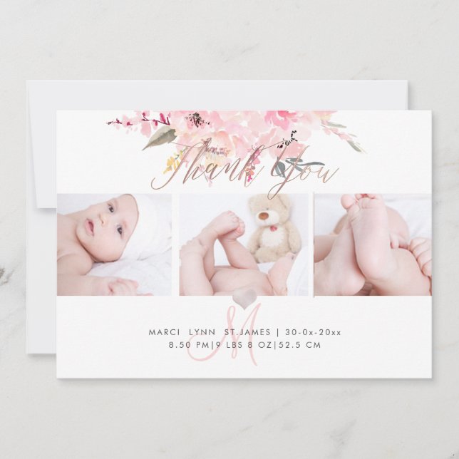 Faire-part de naissance PixDezines+Merci de douche (Devant)