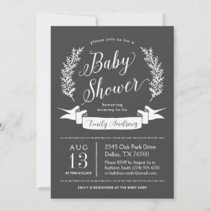 Faire-part de naissance Rustique sur tableau noir