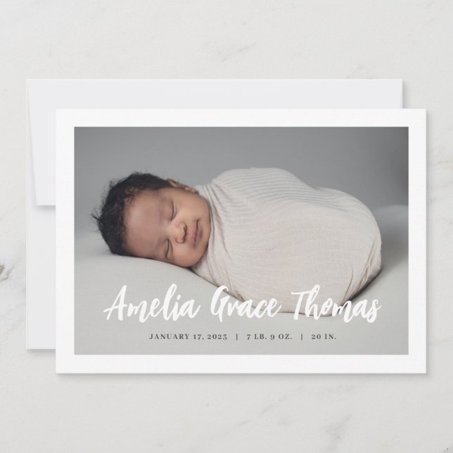 Faire-part de naissance simple (Devant)