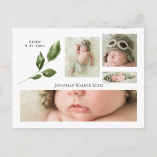 Faire-part de naissance simple collage photo