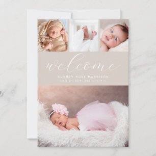 Faire-part de naissance simple Collage photo de bi