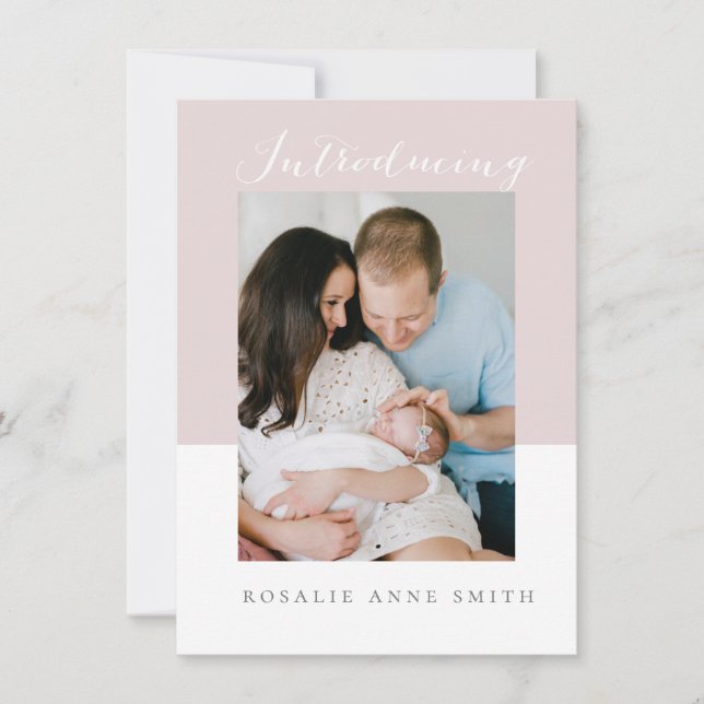 faire-part de naissance simple et douce avec messa (Devant)