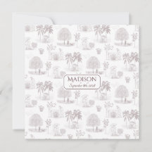 Faire-part de naissance Toile Romantique Script