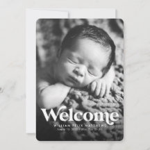 Faire-part de naissance verticale bleue