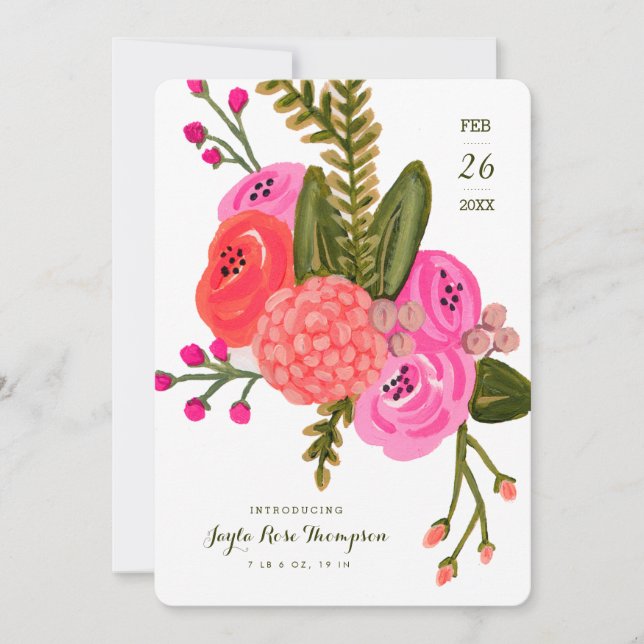 Faire-part de naissance vintage (Devant)