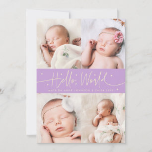 Faire-part de naissance Wisteria Multi Photo Hello