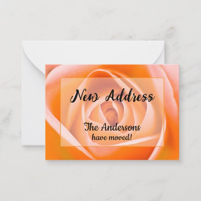 Faire-part de nouvelle adresse Orange Rose (Devant)