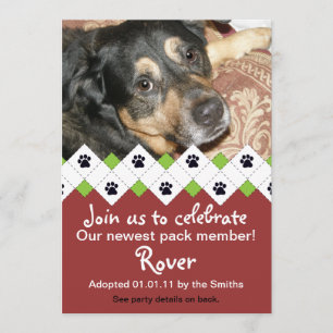 Faire-part de partie d'adoption de chien/chiot