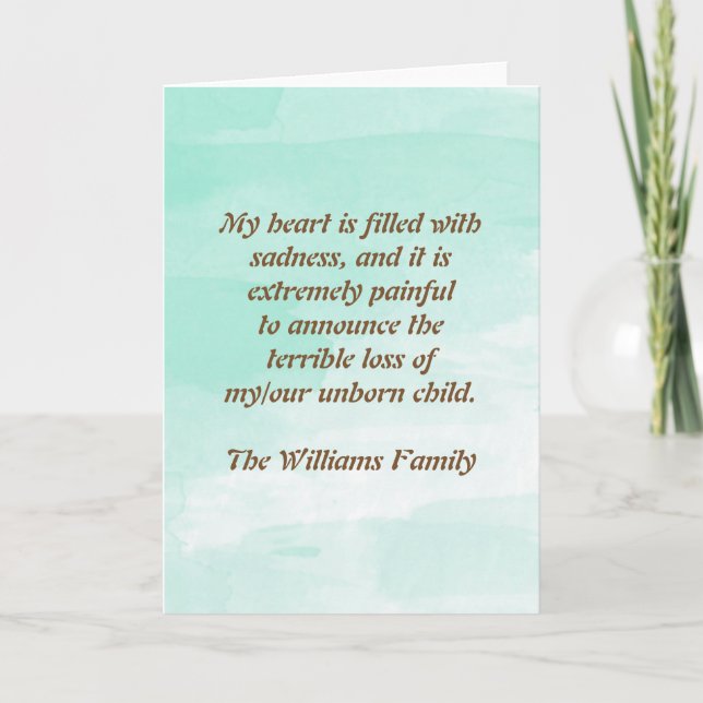 Faire-part de perte de grossesse (Devant)