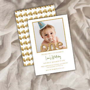 Faire-part de photo d'anniversaire pour garçon « L