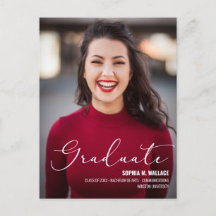 Faire-part de photo de diplômé de l'université mod