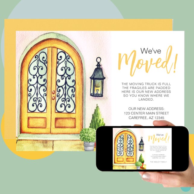 Faire-part de porte jaune sculpté (Créateur téléchargé)