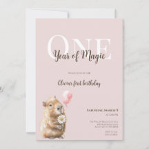 Faire-part de premier anniversaire Capybara • Fill