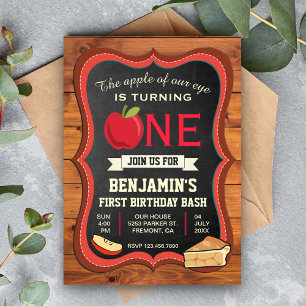 Faire-part de premier anniversaire Rustic Barn Woo