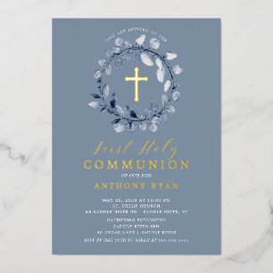 Faire-part de première communion en feuille d'alum