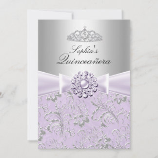 Faire-part de Quinceanera Couronne et Tourbillon V